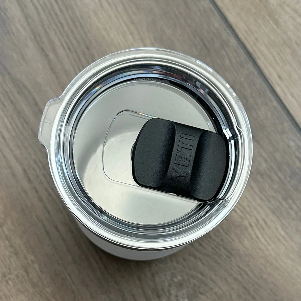 YETI White and Stainless Steel Tumbler